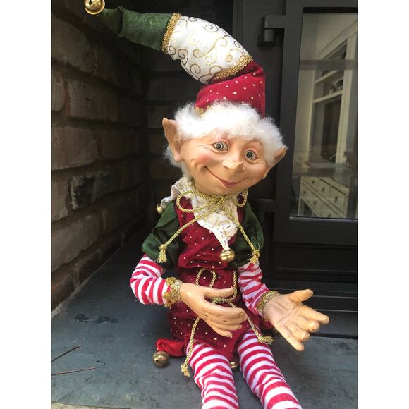 Large Poseable Elf Doll Christmas Decor 34" - Picture 4 of 7